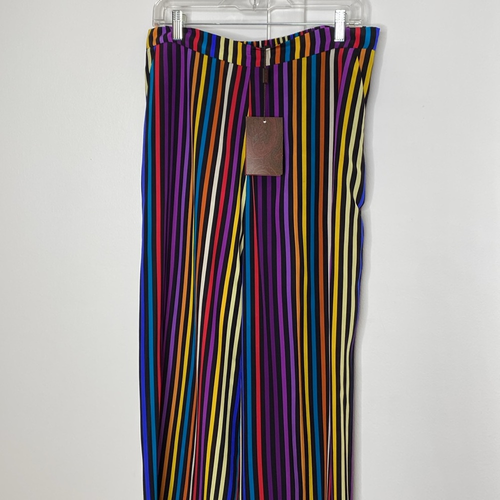 Etro Rainbow Stripe Silk Pants - Picture 3 of 11